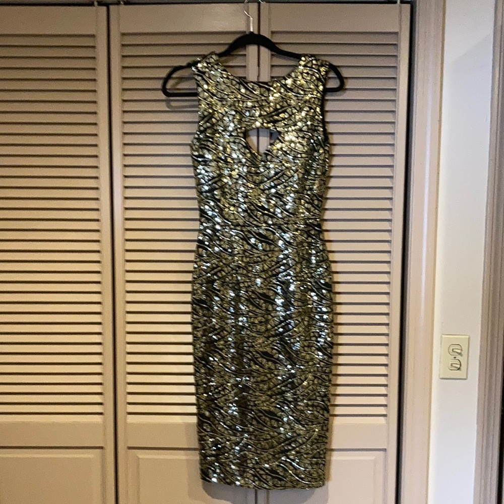 Beautiful gold sequence & black dress, size S
